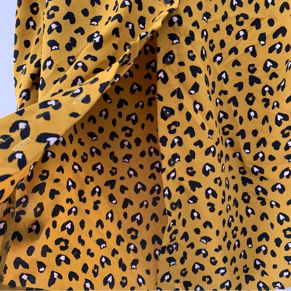 Yellow And Black Button down Blouse - Picture 7 of 15